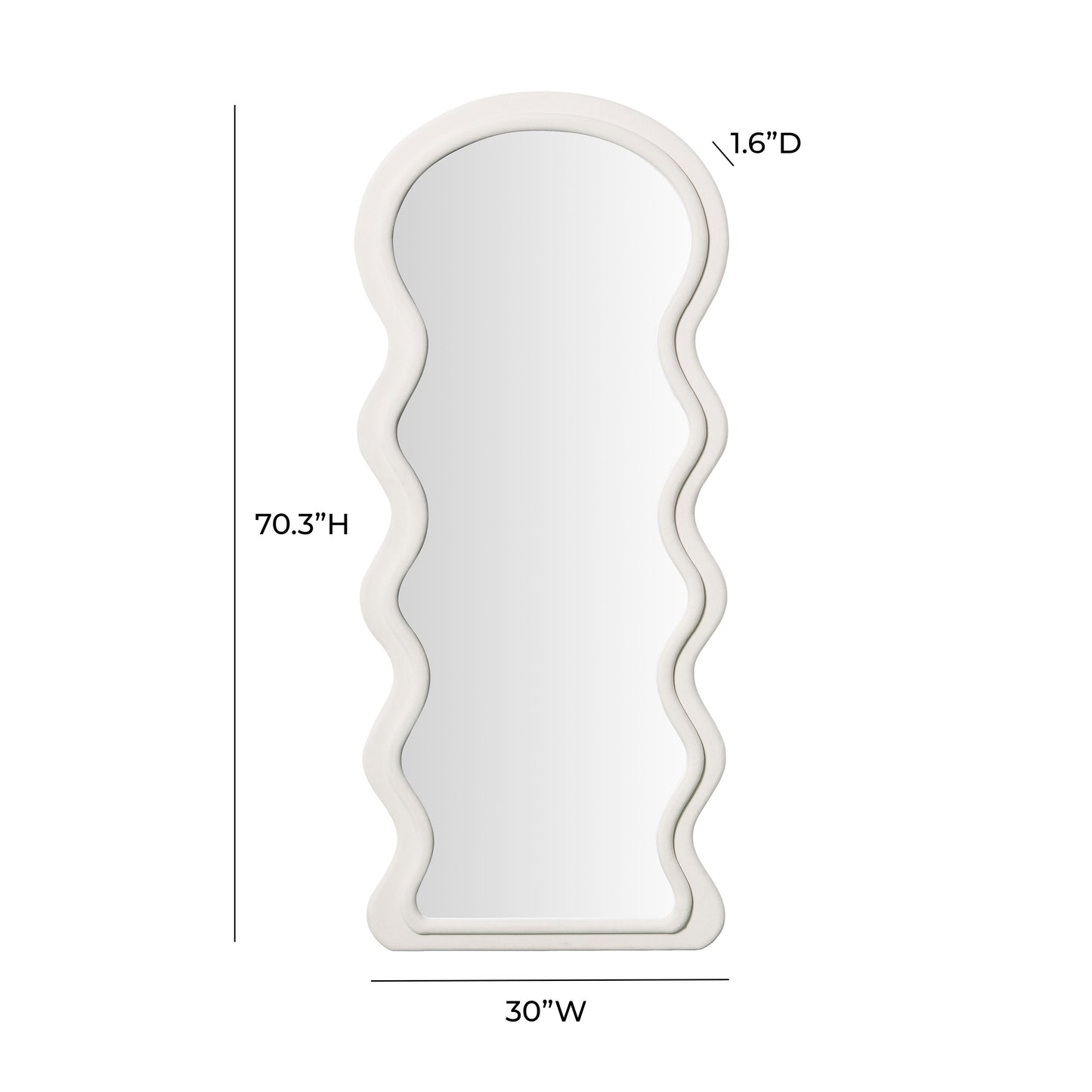 Rhodes 70 Velvet Floor Mirror by TOV C68955