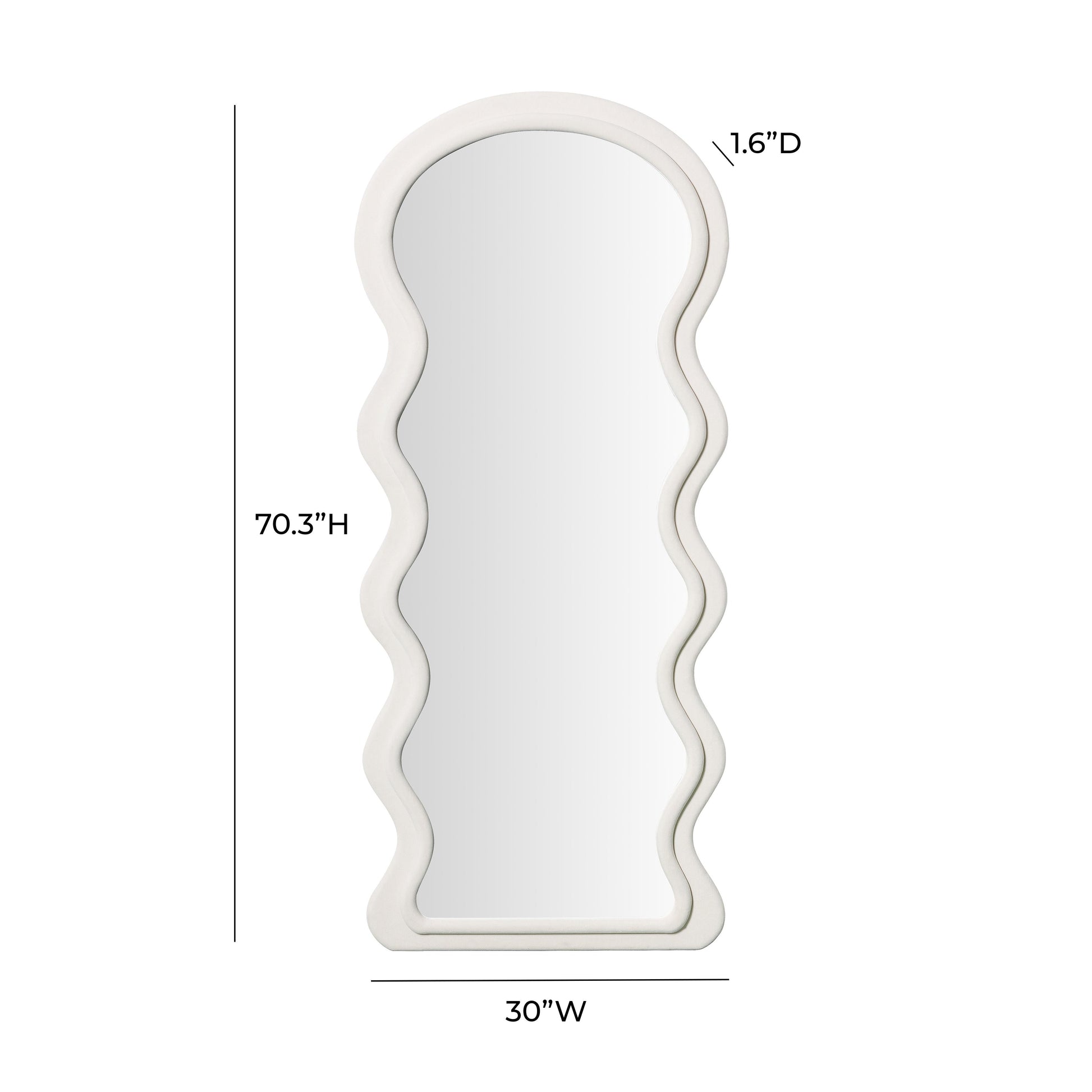 Rhodes 70 Velvet Floor Mirror by TOV C68955