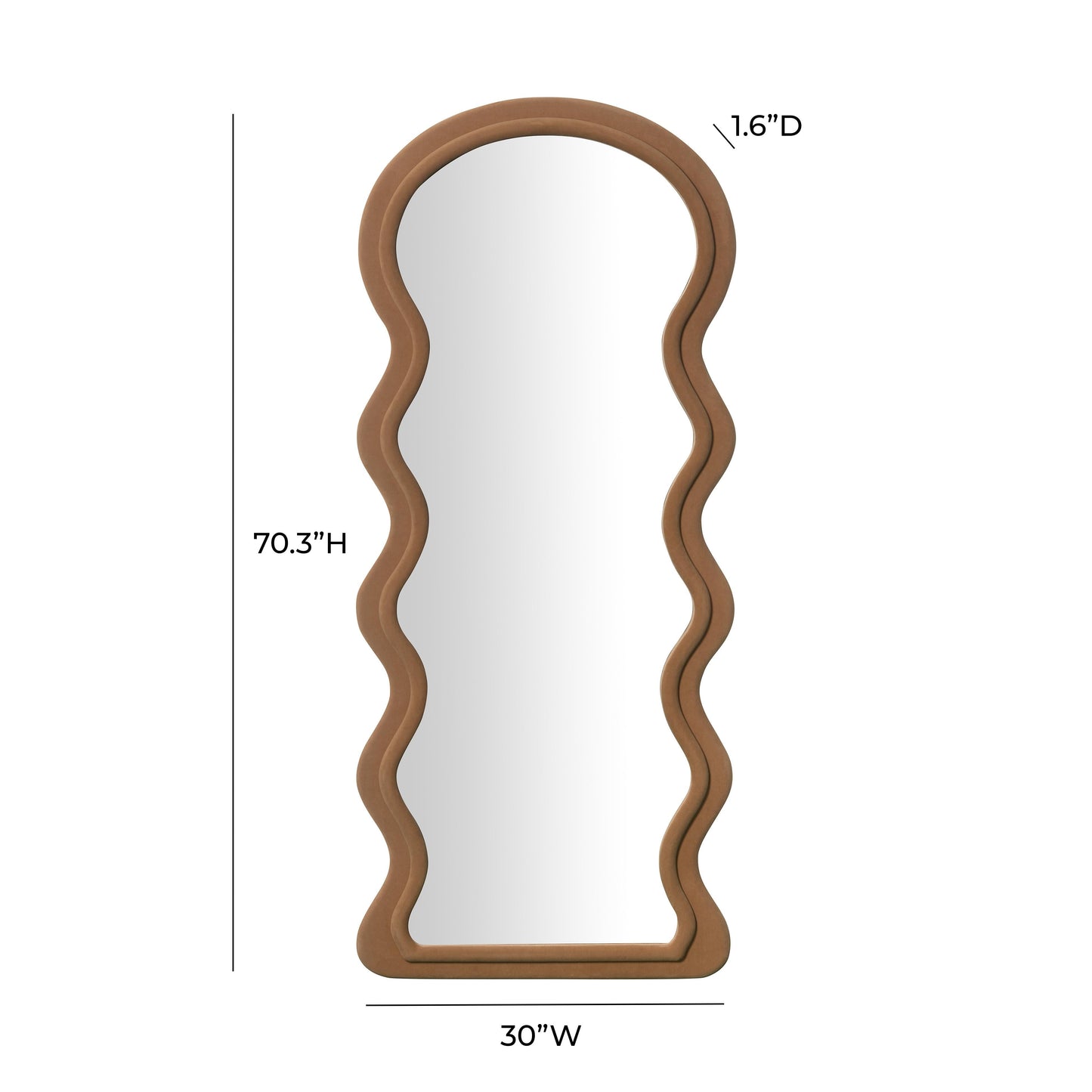 Rhodes 70 Velvet Floor Mirror by TOV C68955