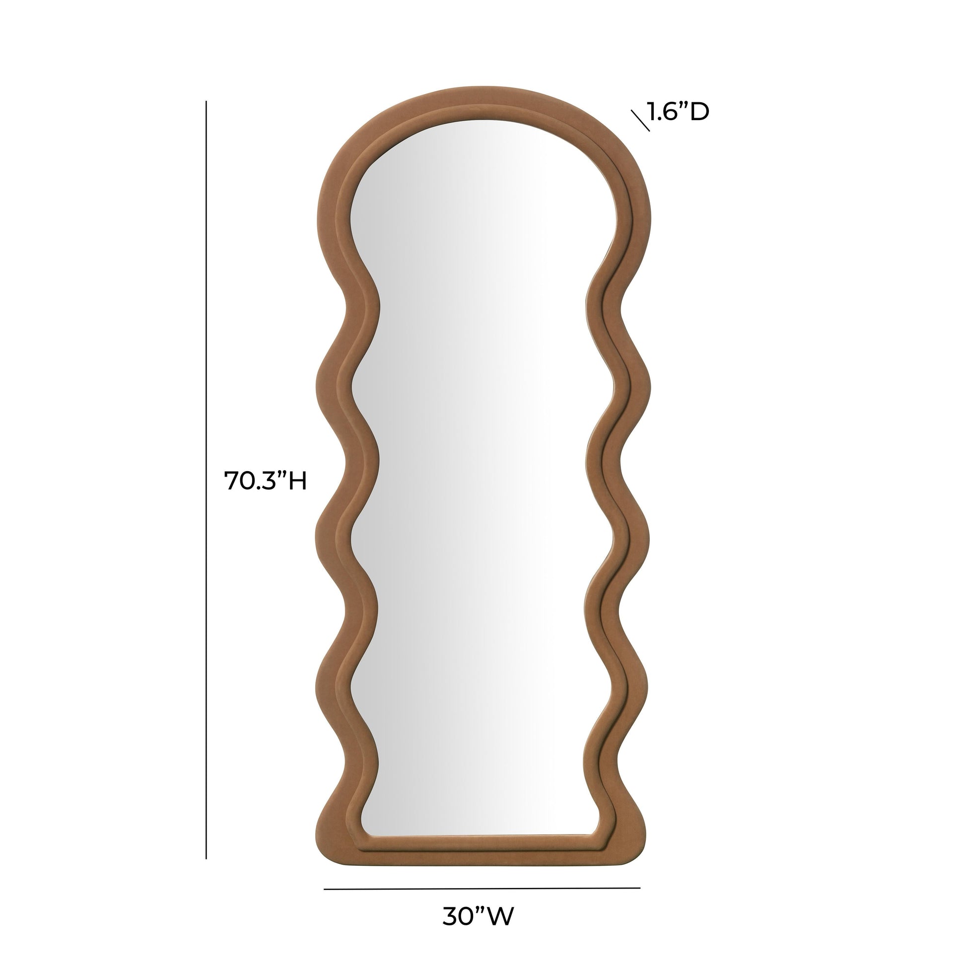 Rhodes 70 Velvet Floor Mirror by TOV C68955