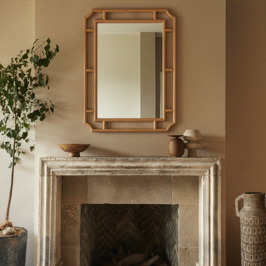 Cienna 24"x32" Natural Rattan Wall Mirror by TOV Furniture – photo 6 of 6