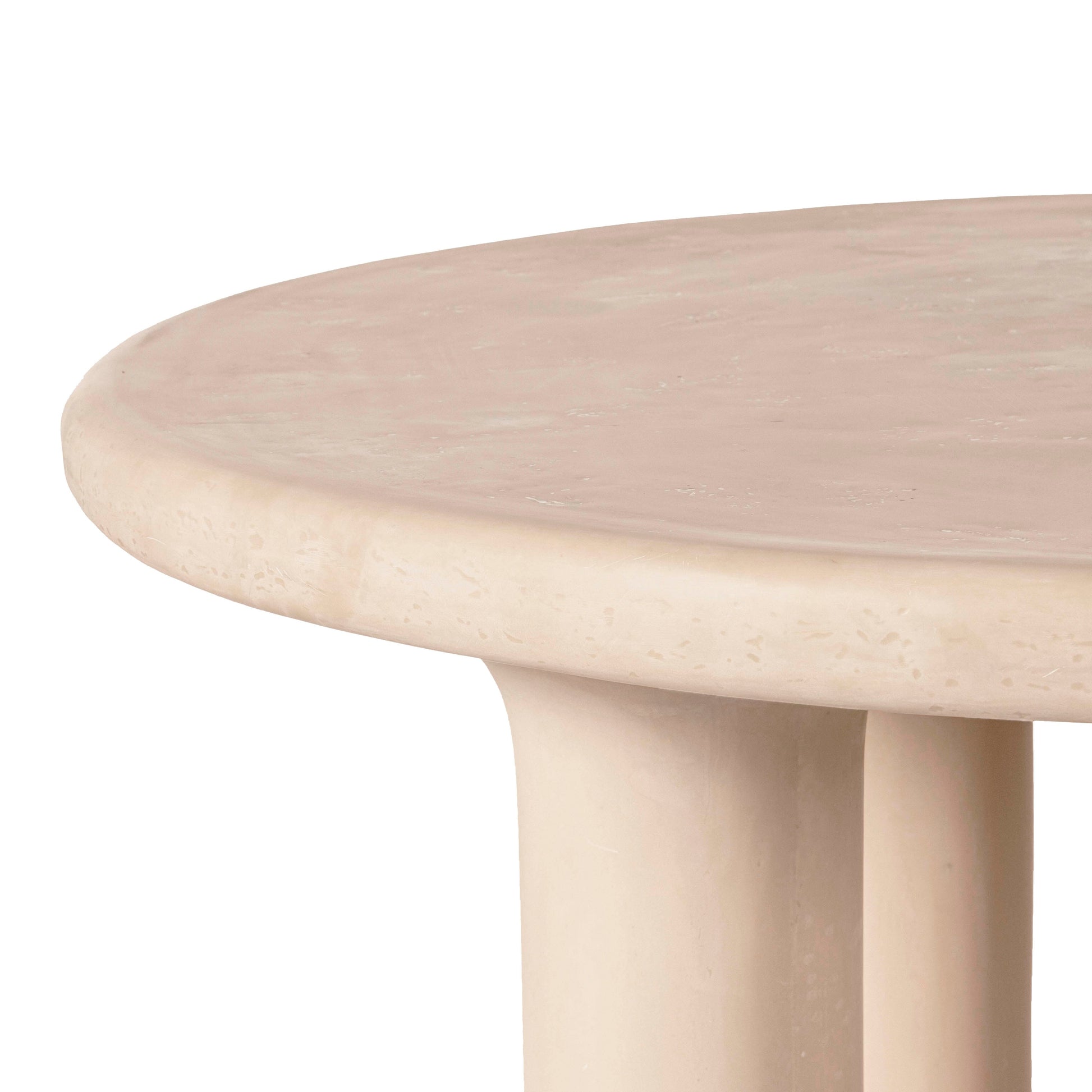Barbara 47" Cream Textured Indoor/Outdoor Round Dining Table Cream by Tov Furniture
