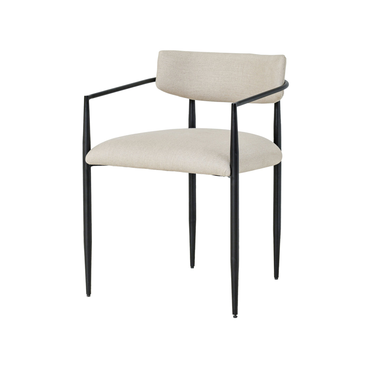 Forte Cream Linen Forged Iron Dining Chair by TOV Furniture – photo 3 of 7