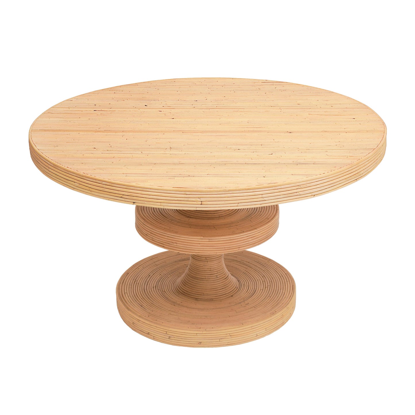 Apollonia 51" Natural Rattan Round Dining Table Natural by Tov Furniture