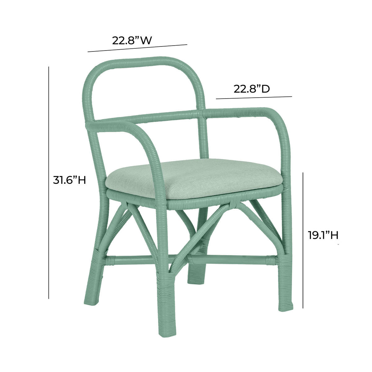 Ginny Green Rattan Dining Chair by TOV Furniture – photo 6 of 7