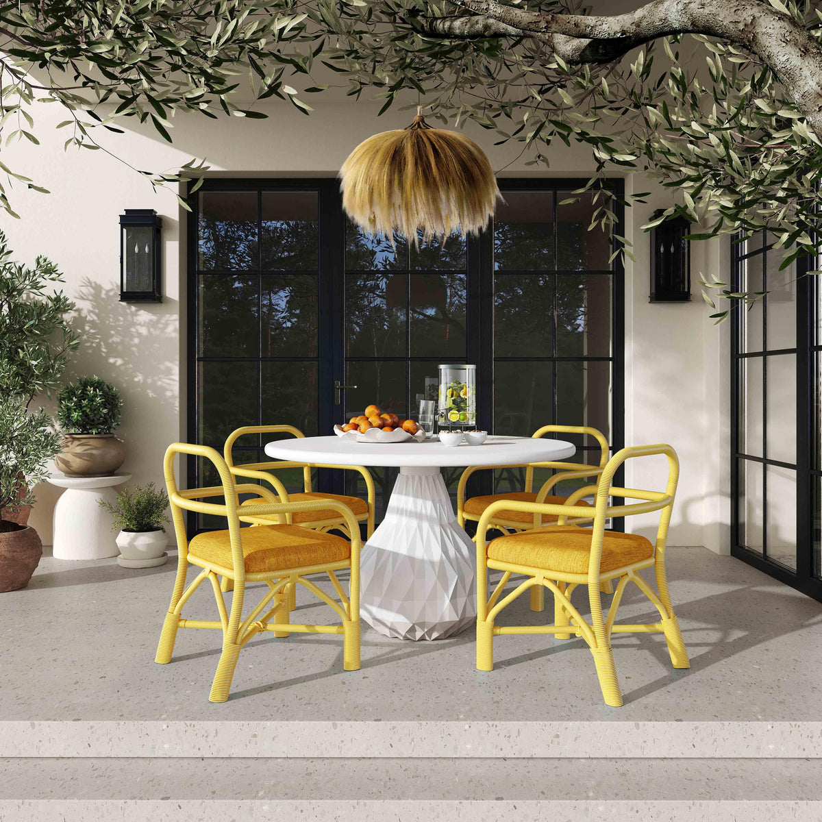Ginny Yellow Rattan Dining Chair by TOV Furniture – photo 2 of 8