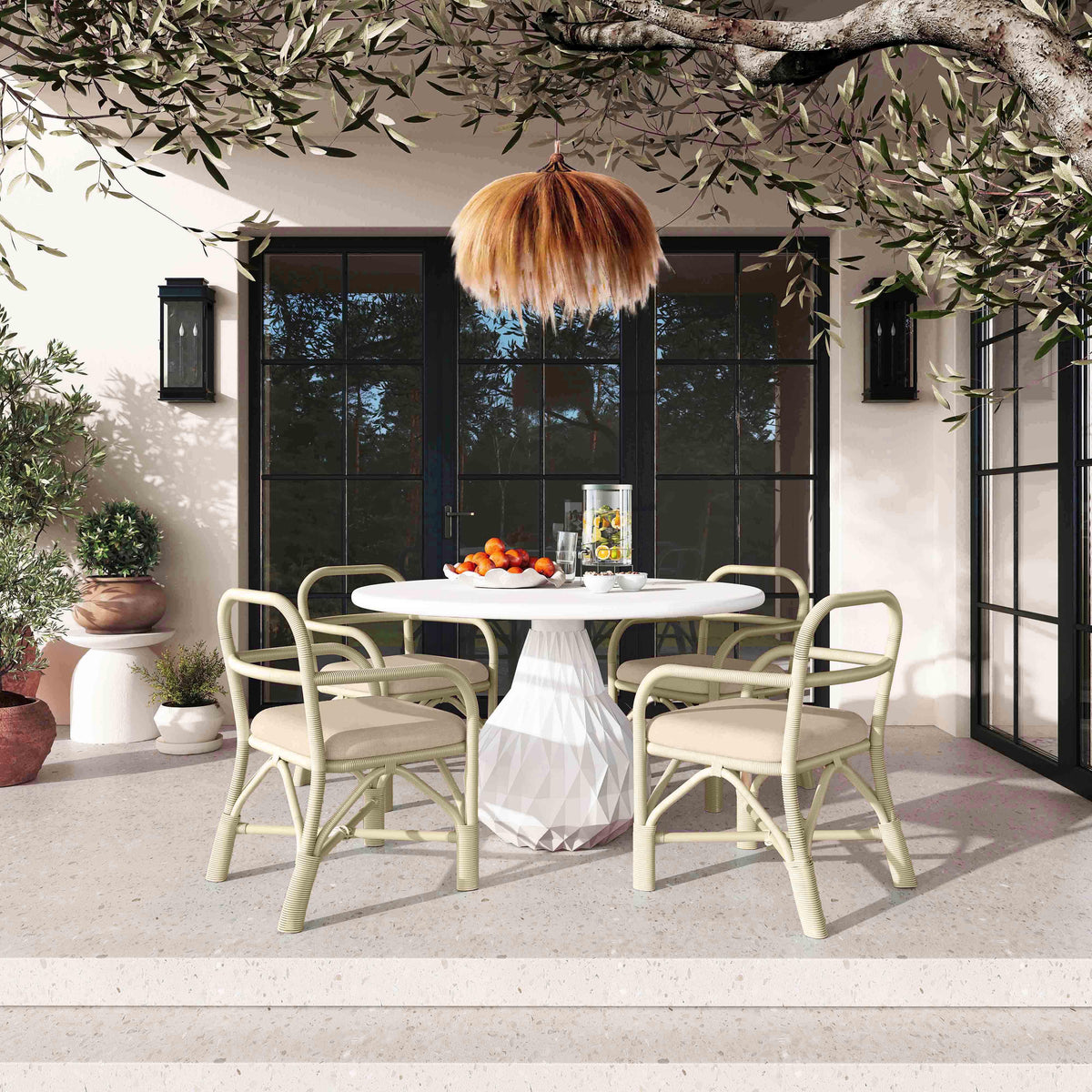 Ginny Cream Rattan Dining Chair by TOV Furniture – photo 2 of 8
