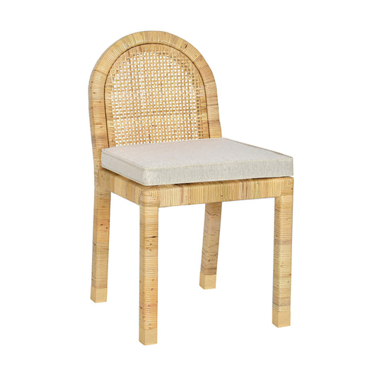 Amara Cream Contract-Grade Linen Arched Dining Chair Cream, Natural by Tov Furniture