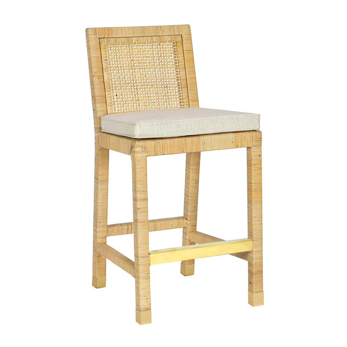 Amara Cream Contract-Grade Linen Dining Counter Stool by TOV Furniture – photo 1 of 10
