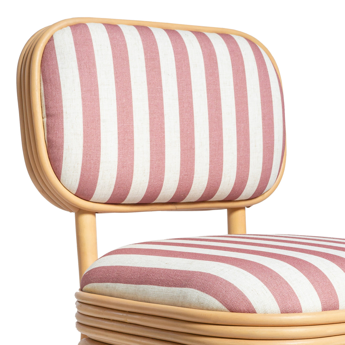 Dorine Red Striped Performance Linen & Rattan Dining Chair by TOV Furniture – photo 6 of 8