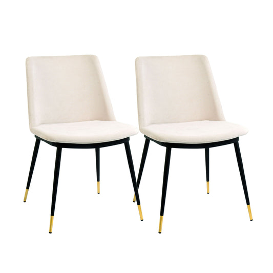 Evora Performance Velvet Dining Chair - Set of 2 Cream - ON FINAL SALE by Tov Furniture