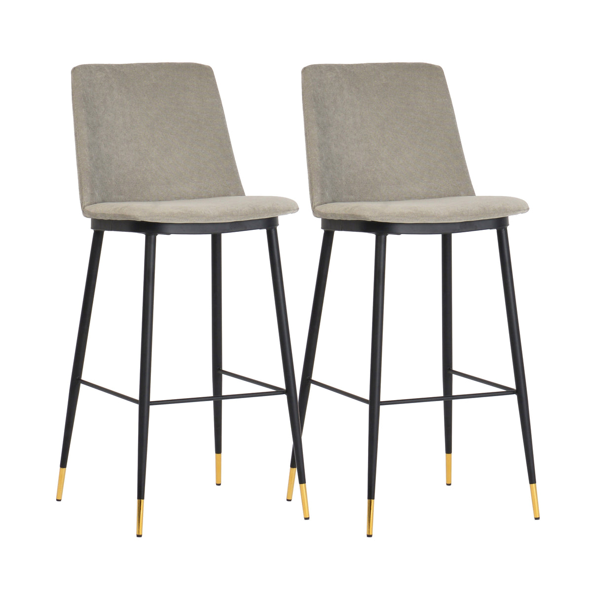 Evora Velvet Counter Stool - Set of 2 in Grey by TOV Furniture – photo 1 of 12