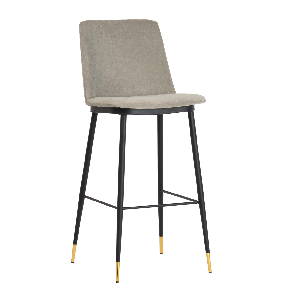 Evora Velvet Counter Stool - Set of 2 in Grey by TOV Furniture – photo 3 of 12