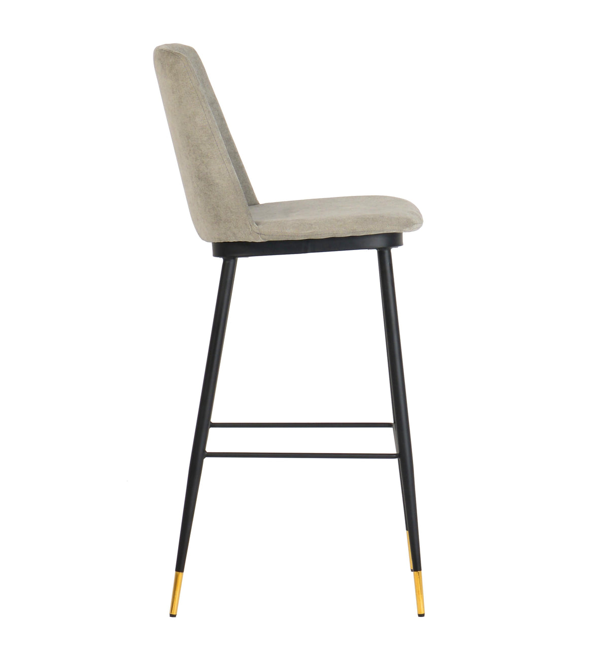 Evora Velvet Counter Stool - Set of 2 in Grey by TOV Furniture – photo 7 of 12