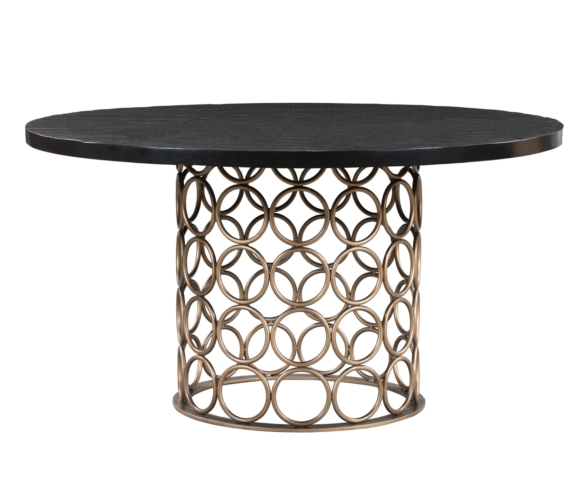 Valentina 57 Black Acacia Round Dining Table by TOV D44010