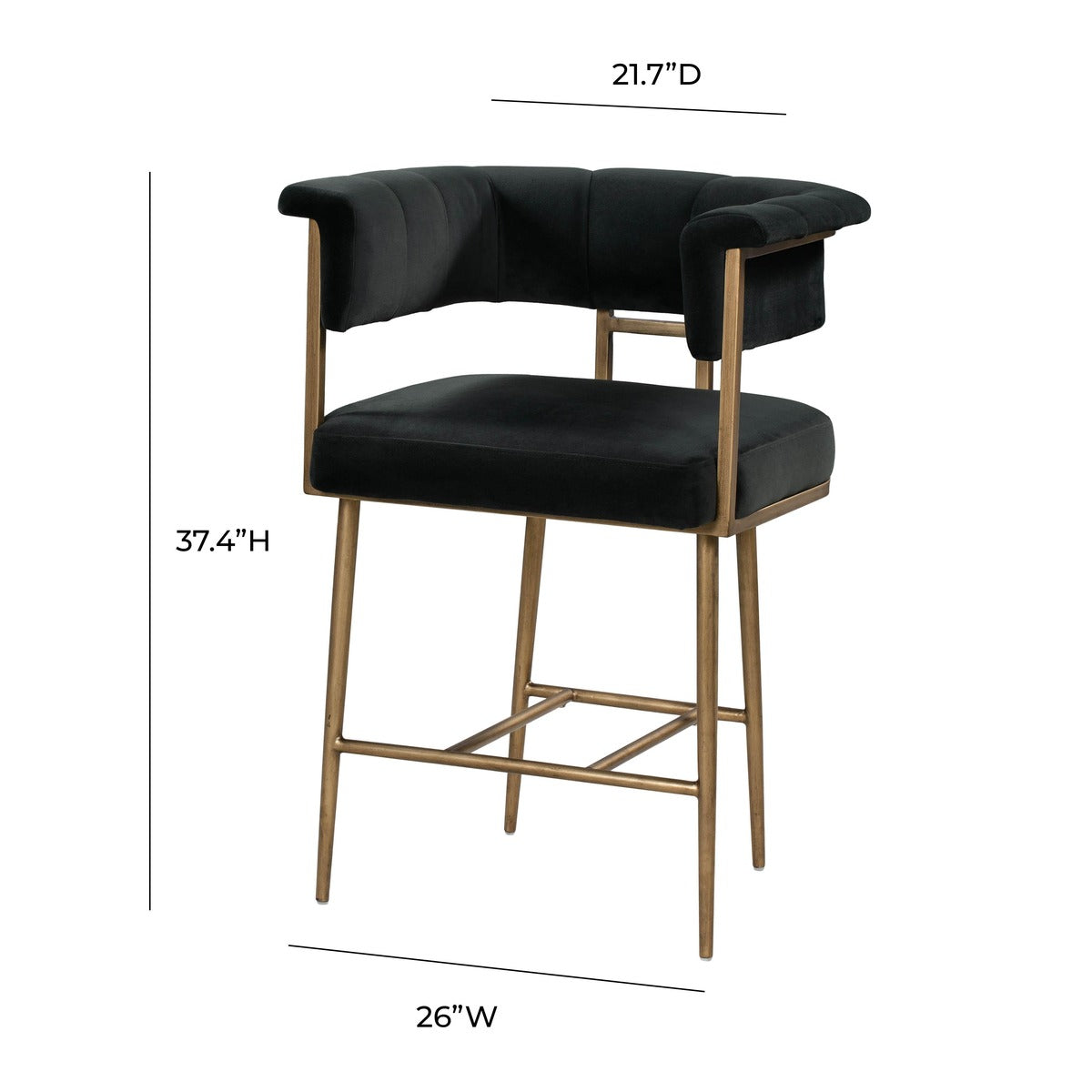 Astrid Velvet Stool by TOV D44026