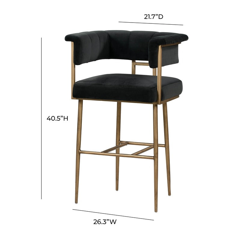 Astrid Velvet Stool by TOV D44028