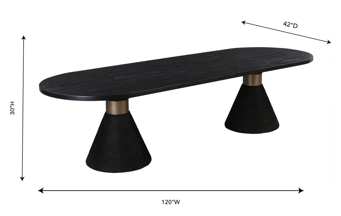 Rishi 120 Rope Oval Dining Table by TOV D44048