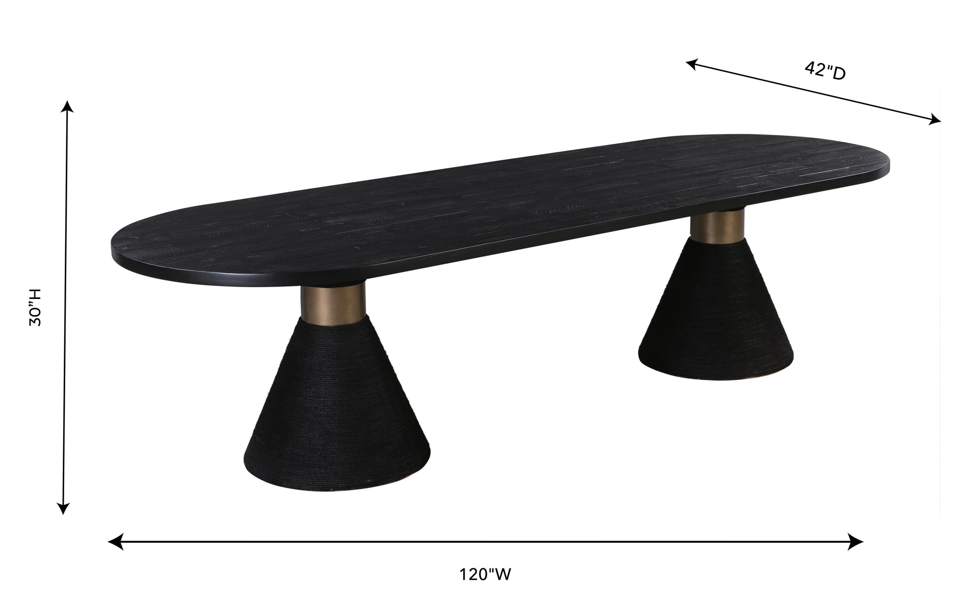 Rishi 120 Rope Oval Dining Table by TOV D44048