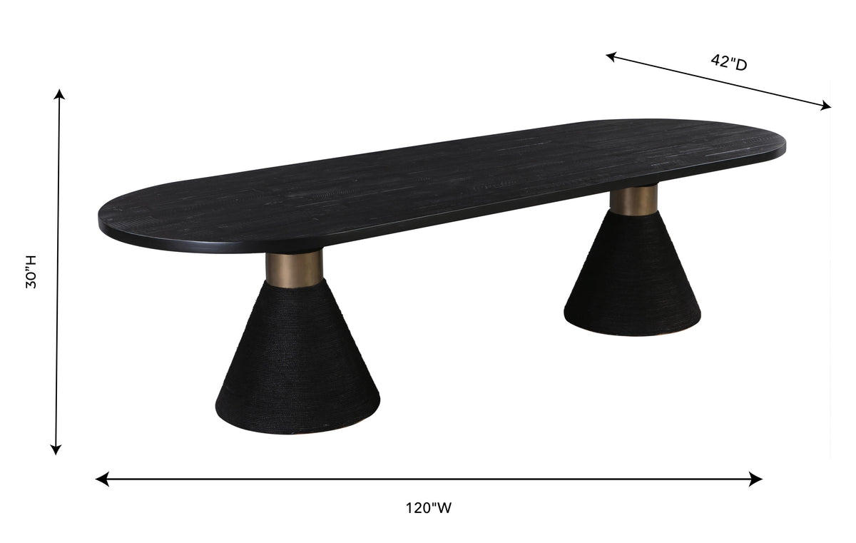 Rishi Black Rope Oval Table by TOV Furniture – photo 2 of 9