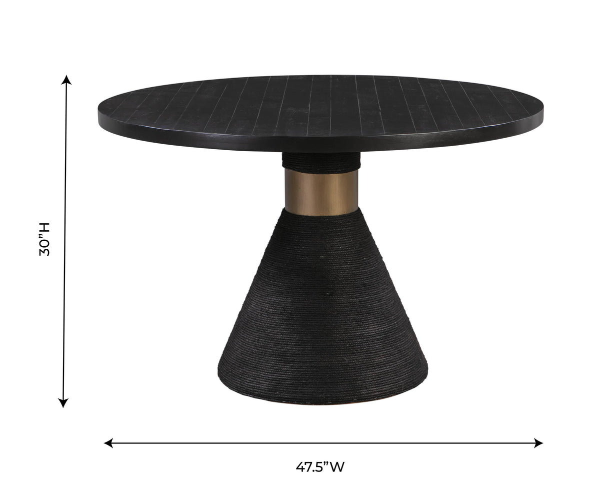 Rishi Black Rope Round Table by TOV Furniture – photo 6 of 7