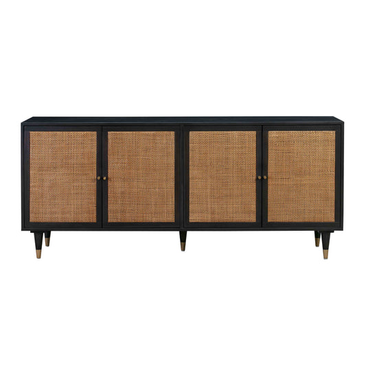 Sierra 72" Cane Sideboard Black by Tov Furniture
