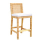 Amara Woven Rattan Performance Fabric Stool by TOV D44151