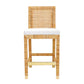 Amara Woven Rattan Performance Fabric Stool by TOV D44149