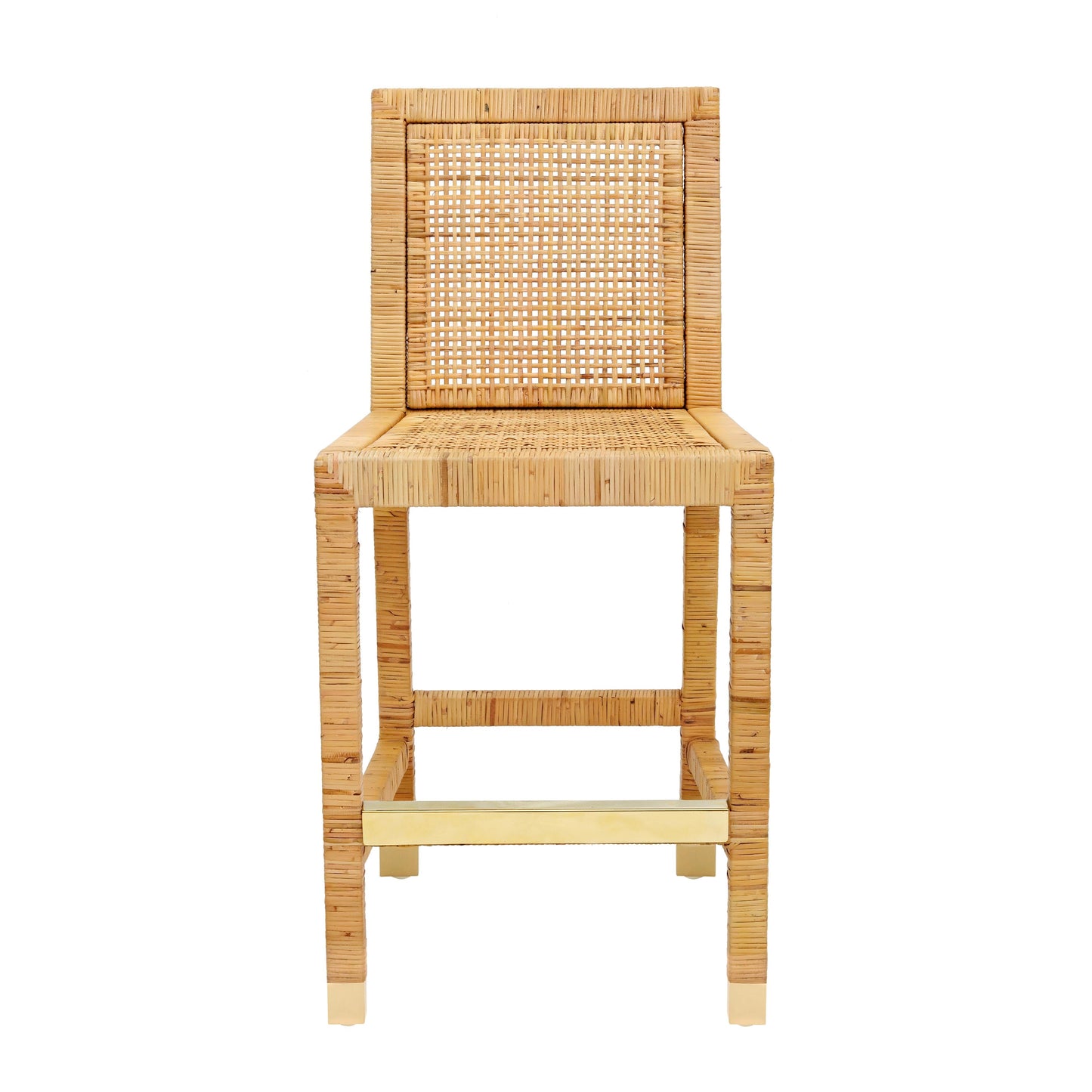 Amara Woven Rattan Performance Fabric Stool by TOV D44151