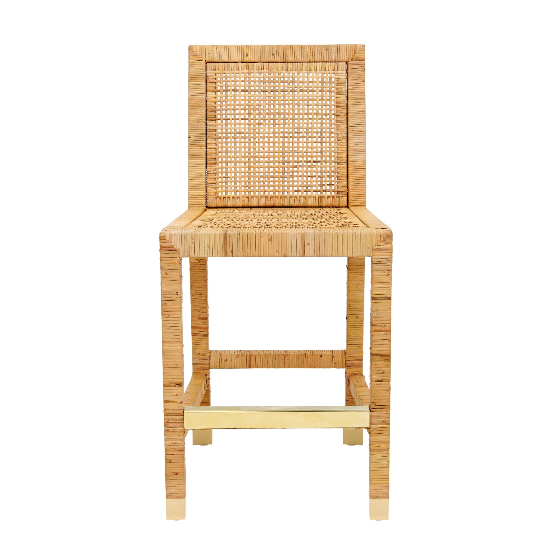 Amara Woven Rattan Performance Fabric Stool by TOV D44151