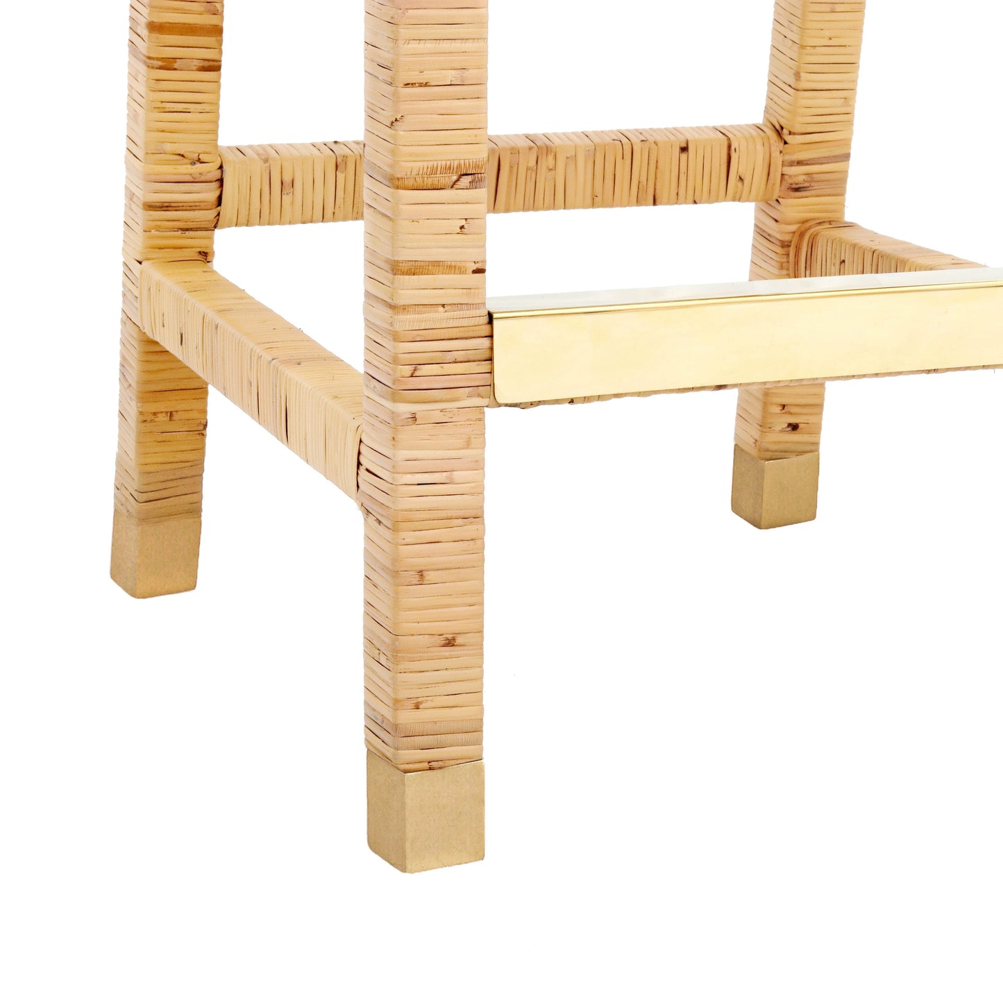 Amara Woven Rattan Performance Fabric Stool by TOV D44149