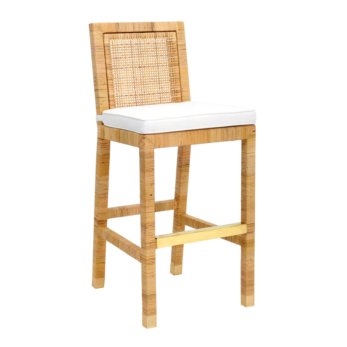 Amara Rattan Performance Fabric Bar Stool by TOV Furniture – photo 1 of 9