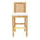 Amara Woven Rattan Performance Fabric Stool by TOV D44151
