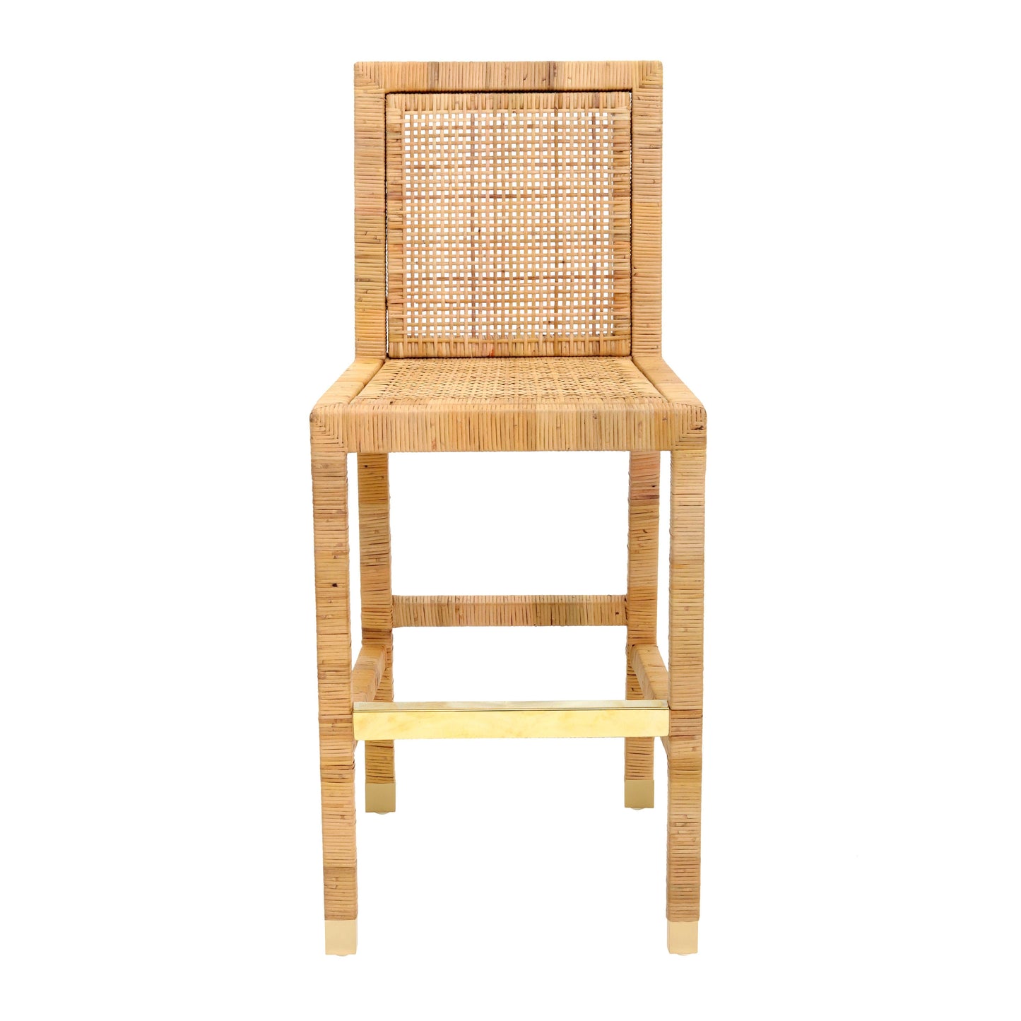 Amara Woven Rattan Performance Fabric Stool by TOV D44149