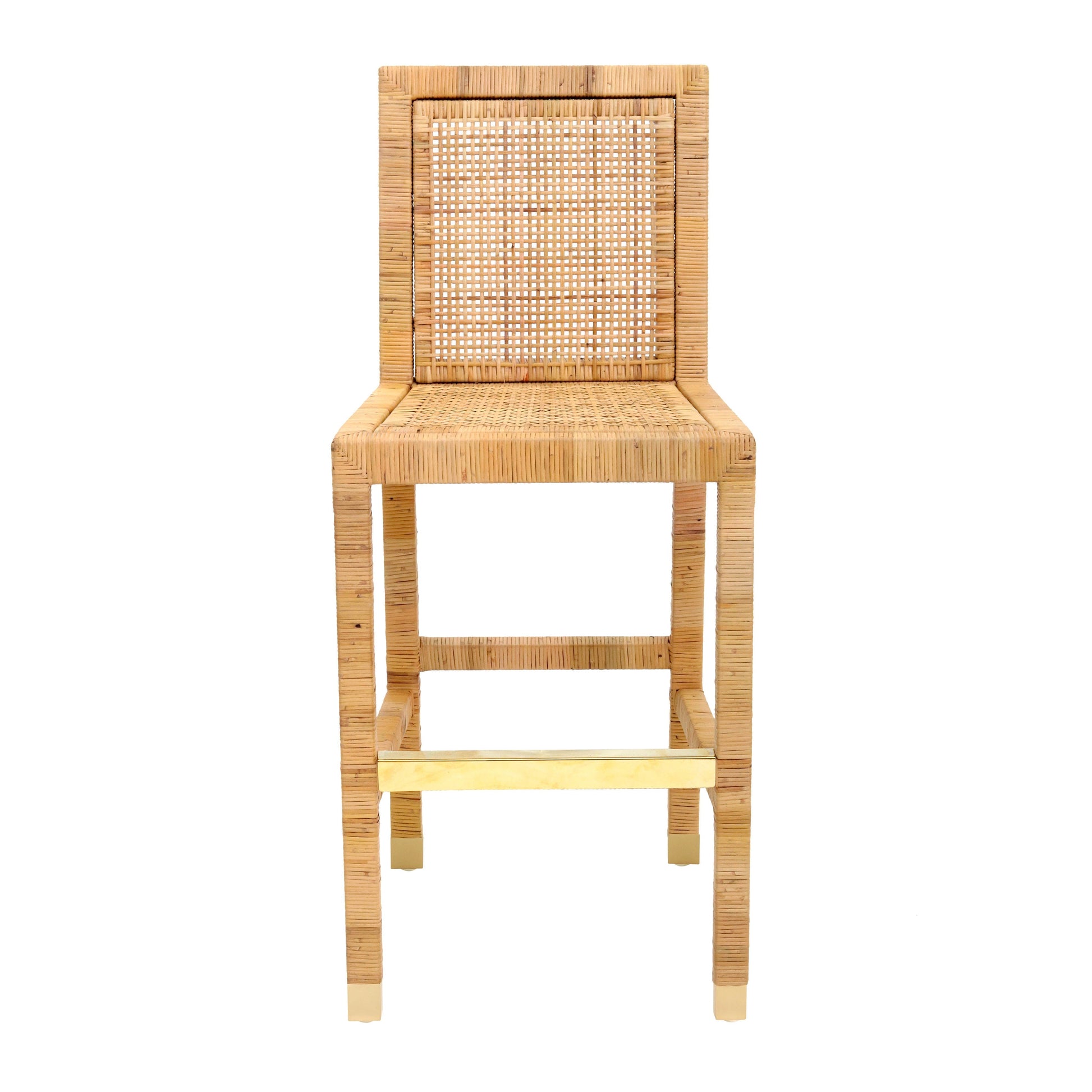 Amara Woven Rattan Performance Fabric Stool by TOV D44151