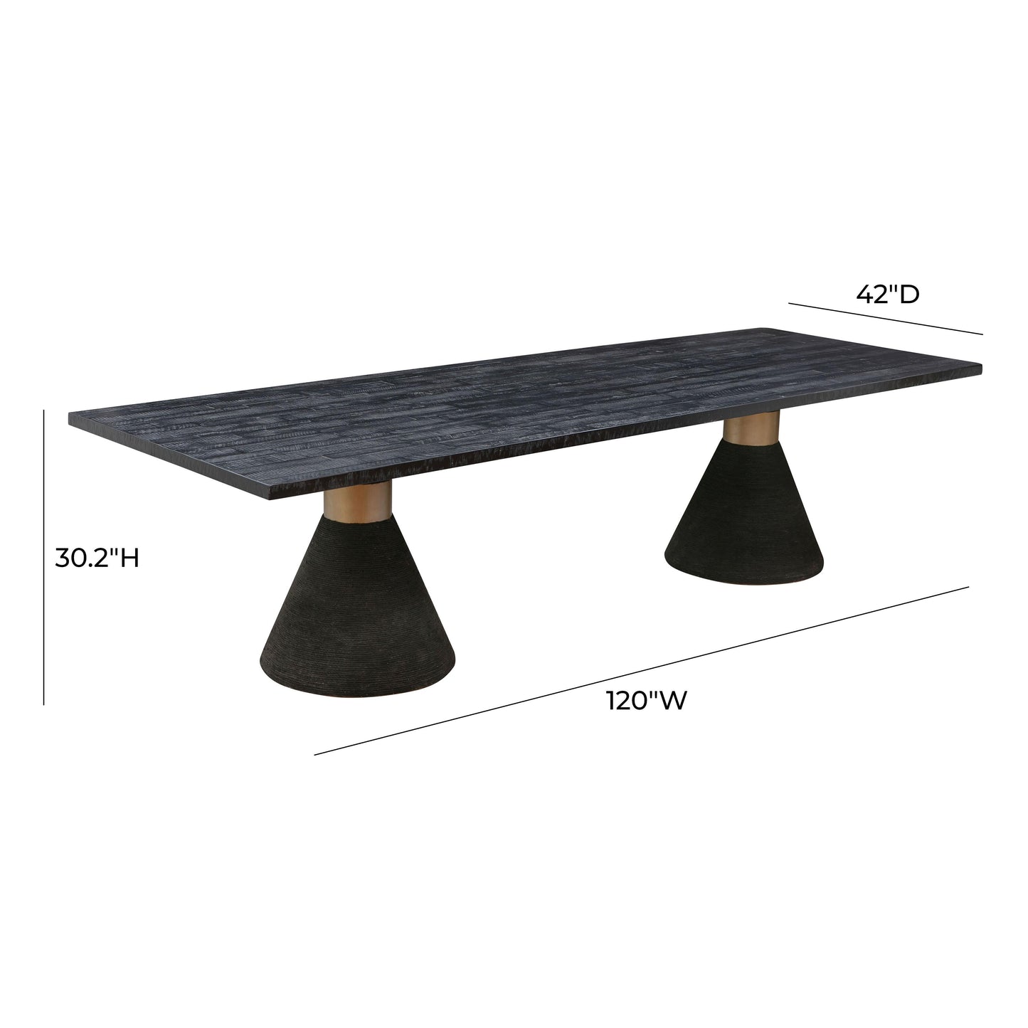 Rishi 120 Rope Rectangular Dining Table by TOV D44154