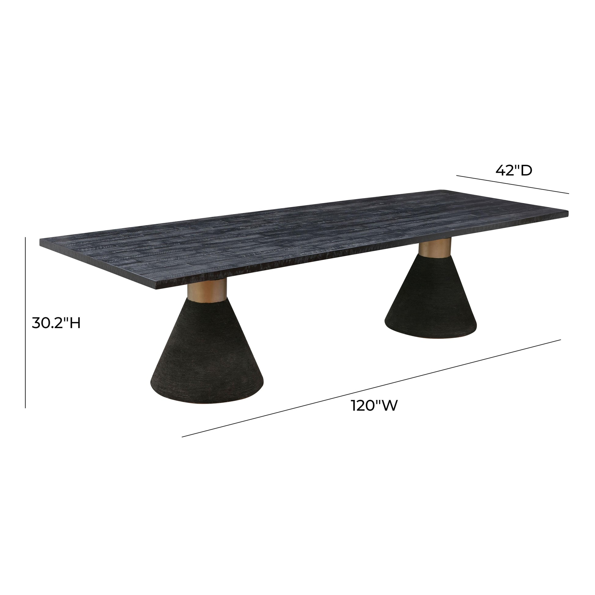 Rishi 120 Rope Rectangular Dining Table by TOV D44154