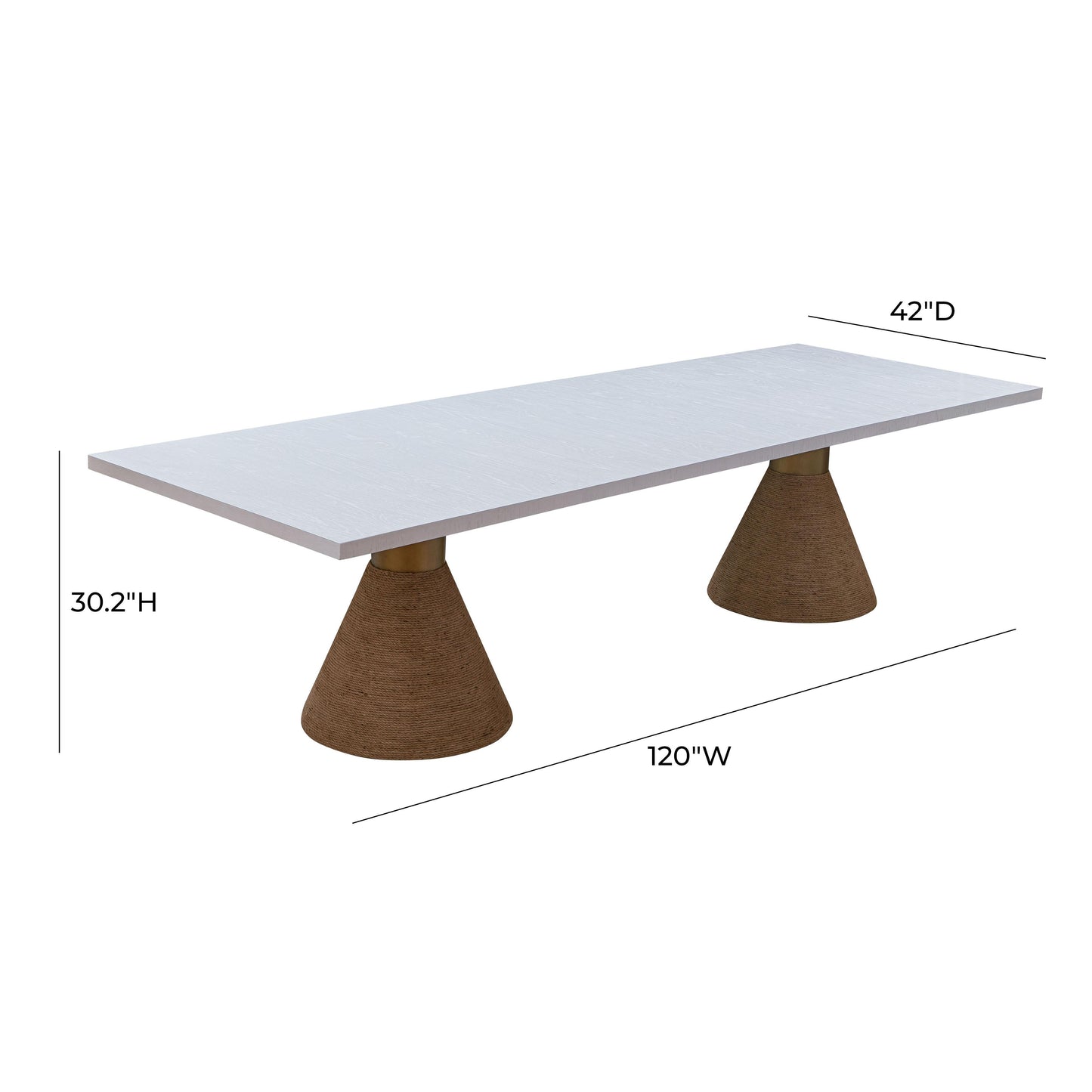 Rishi 120 Rope Rectangular Dining Table by TOV D44154