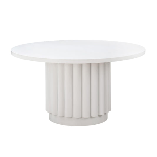 Kali 55 White Round Dining Table by TOV D44174