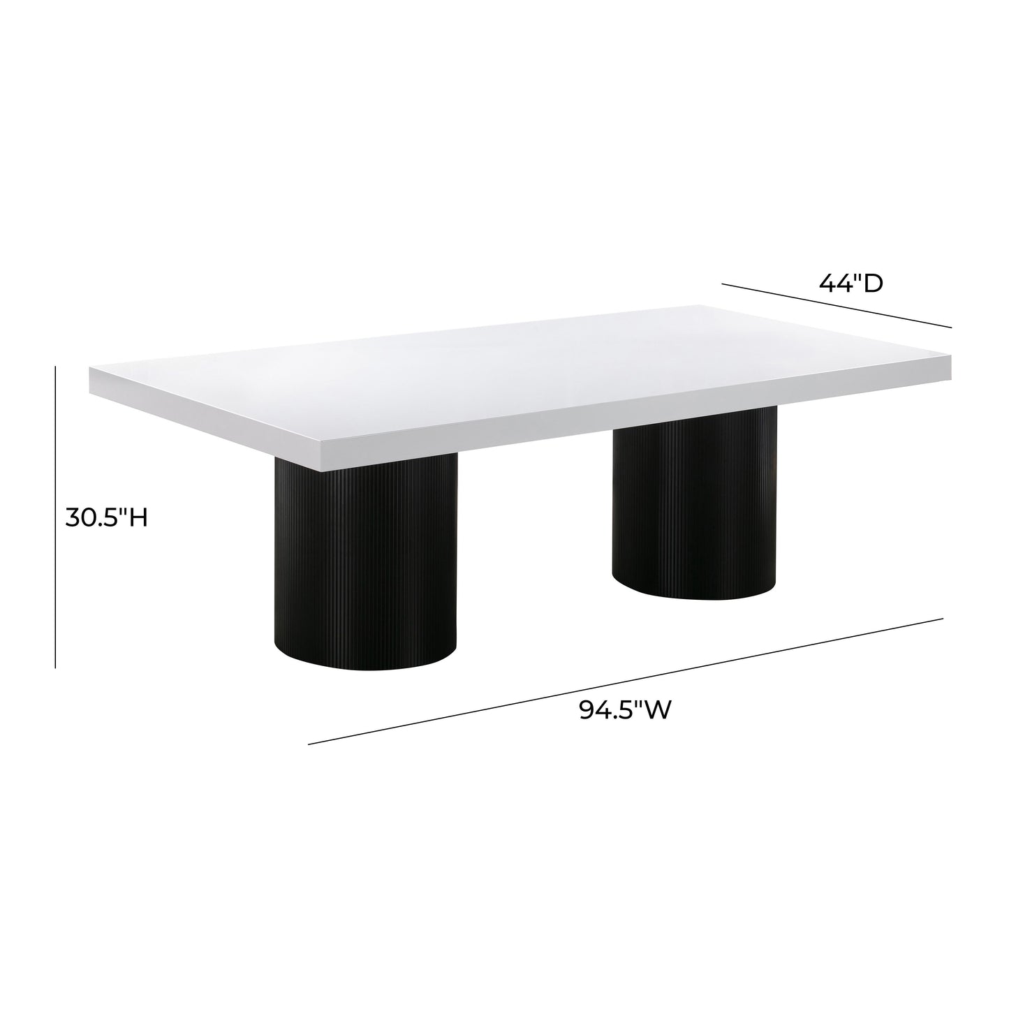 Nova 95 White Lacquer Rectangular Dining Table by TOV D44185