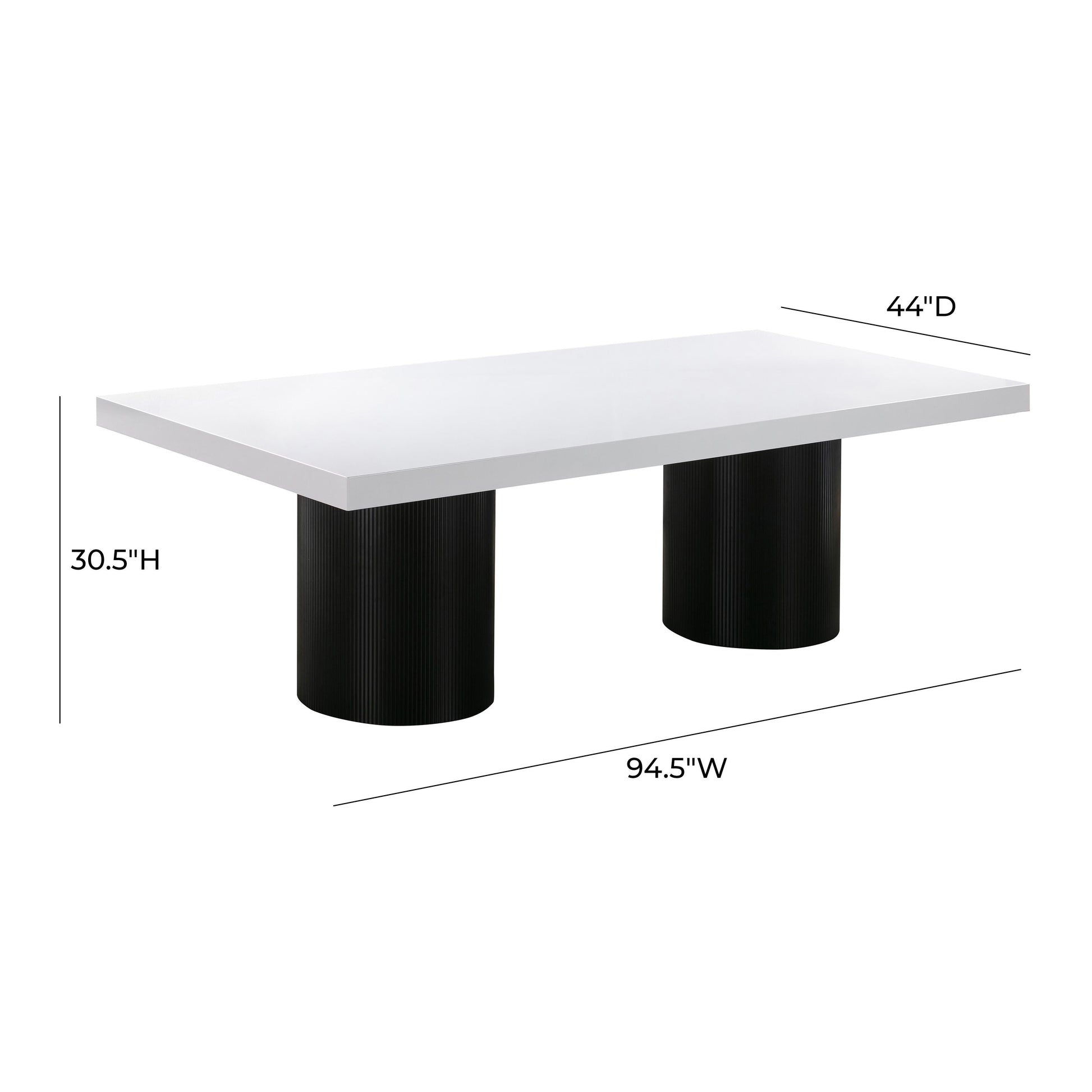 Nova 95 White Lacquer Rectangular Dining Table by TOV D44185