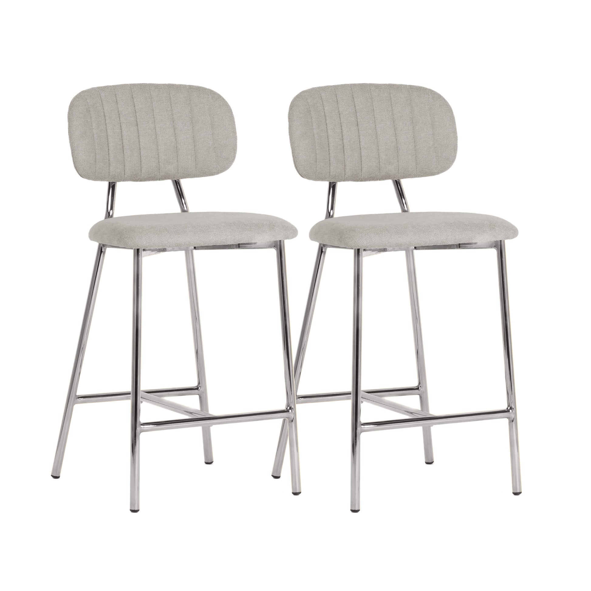 Ariana Grey Counter Stool With Silver Legs Set Of 2 by TOV D44221