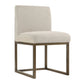 Haute Beige Linen Chair In Brass by TOV D49