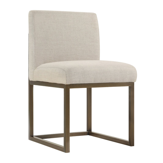 Haute Beige Linen Chair In Brass by TOV D49