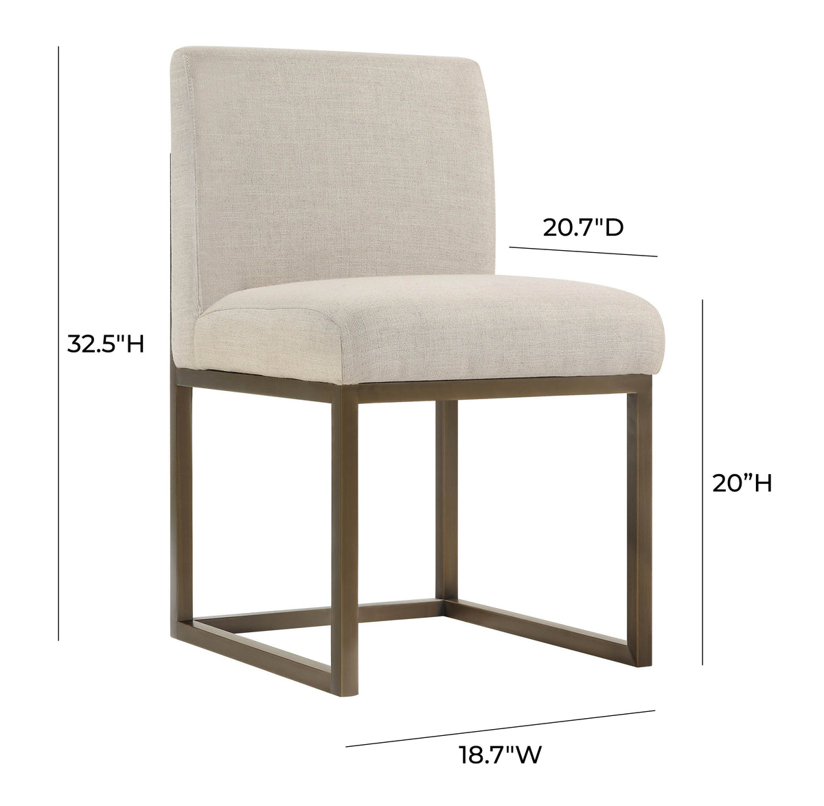 Haute Beige Linen Chair in Brass by TOV Furniture – photo 6 of 7