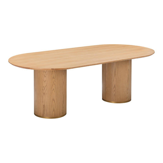Brandy 95 Natural Ash Wood Oval Dining Table by TOV D54218