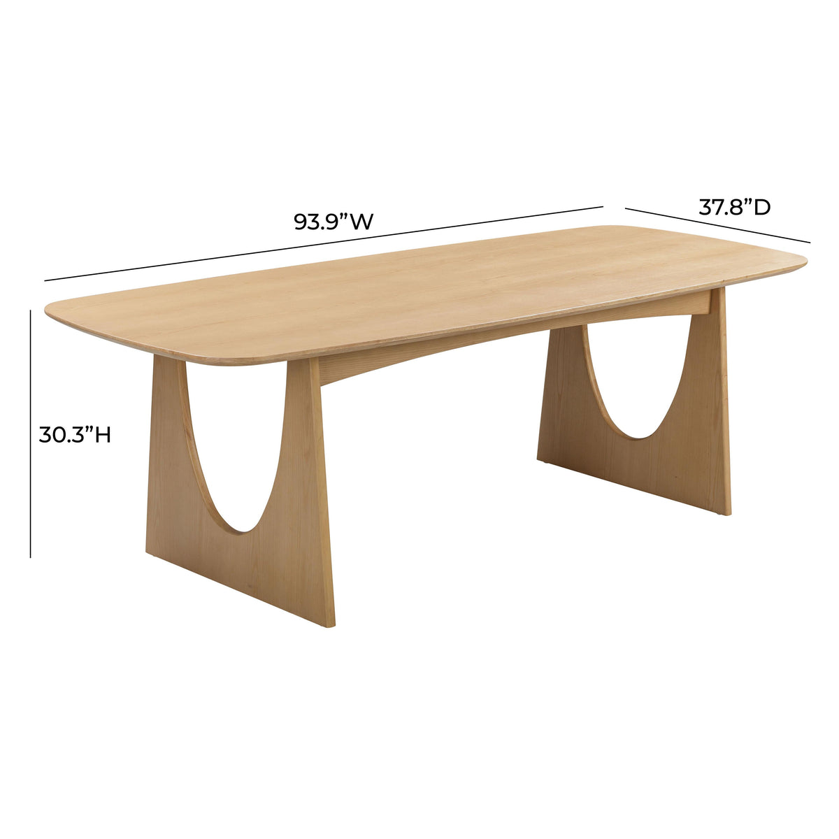 Cybill Natural Ash 94" Rectangular Dining Table by TOV Furniture – photo 8 of 8