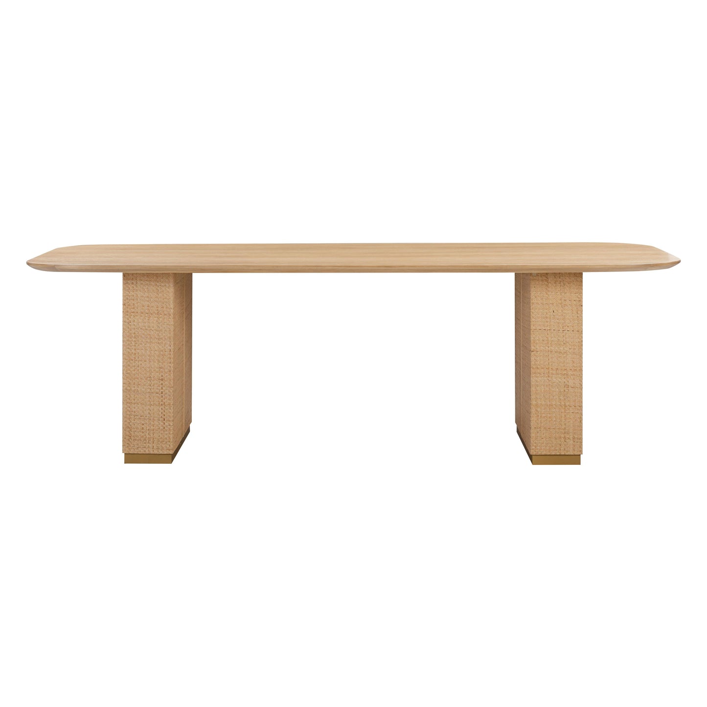 Akiba 96 Natural Ash Rattan Rectangular Dining Table by TOV D54220