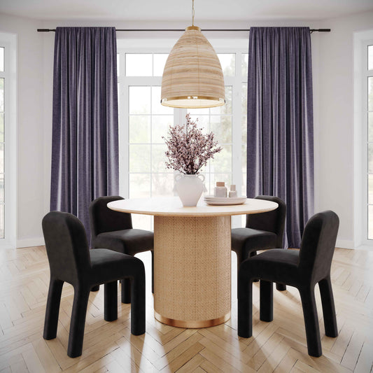 Akiba 47" Natural Ash & Rattan Round Dining Table by TOV Furniture – photo 2 of 7