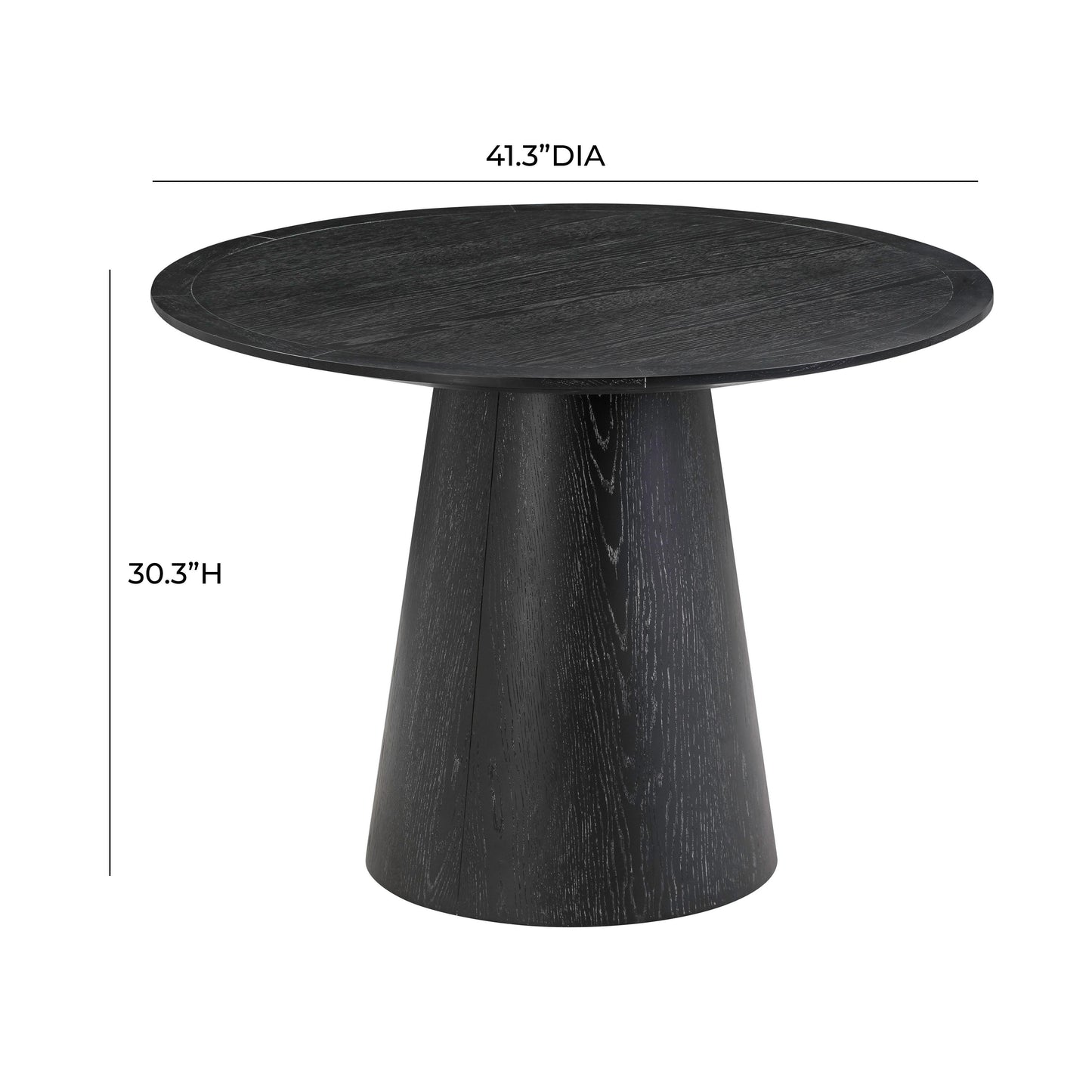 Sahara 41 Black Oak Round Dining Table by TOV D54225